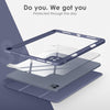 DTTOCASE for iPad Air Case 5th / 4th Generation 10.9 Inch (2022/2020),iPad Pro 11 Inch Case with Transparent Shockproof Back Cover[Built-in Pencil Holder,Auto Sleep/Wake,Camera Protection]-Blue Purple