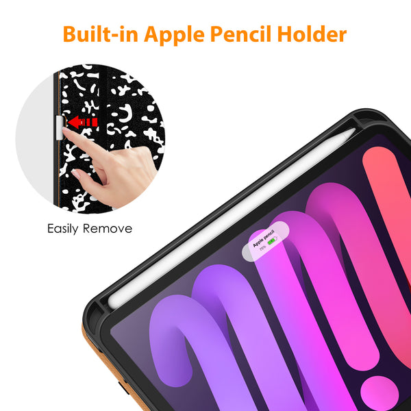 DTTO New iPad Mini 6th Generation Case 8.3 Inch 2021, Premium Leather Business Folio Stand Cover with Built-in Apple Pencil Holder-Auto Wake/Sleep and Multiple Viewing Angles-Black