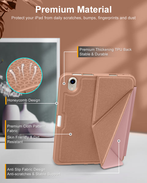 DTTO Case for iPad Mini 6th Gen 8.3 Inch 2021 with Pencil Holder, Multi - Angle Magnetic Standing Cover with TPU Back Shell [Auto Wake/Sleep], Black