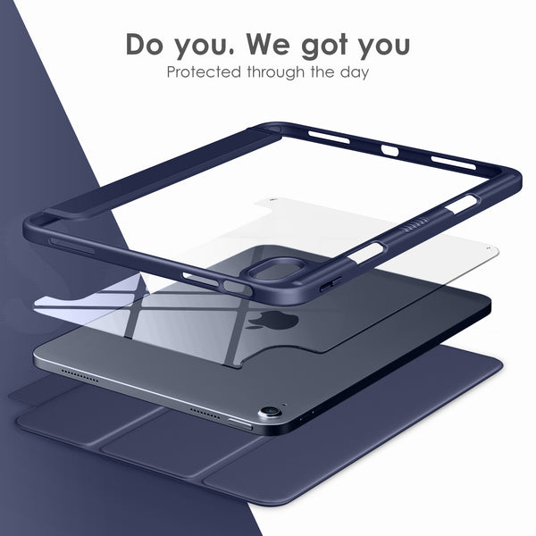 DTTOCASE iPad 10th Generation Case 2022, iPad 10.9 Inch Case with Clear Transparent Back and TPU Shockproof Frame Cover [Built-in Pencil Holder, Support Auto Sleep/Wake] -Watermelon