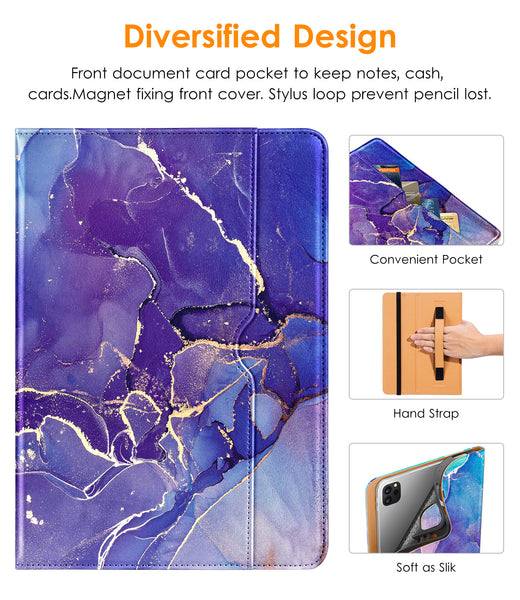 DTTO iPad Pro 12.9 6th / 5th / 4th / 3rd Generation Case 2022/2021/2020/2018, Premium Leather Folio Stand Cover with Built-in Apple Pencil Holder -Auto Wake/Sleep and Multi Viewing Angles,Brown