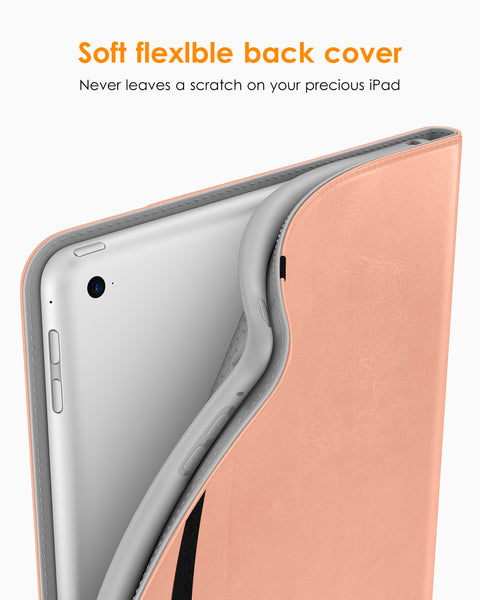 DTTO iPad Mini 4 Case, Premium Leather Folio Stand Cover Case with Multi-Angle Viewing and Auto Wake-Sleep Function, Front Pocket for Apple iPad Mini 4 - Brown