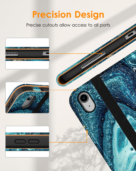 DTTO iPad 10th Generation Case 10.9 Inch 2022, Premium Leather Business Folio Stand Cover with Pencil Holder - Auto Wake/Sleep and Multiple Viewing Angles, Brown