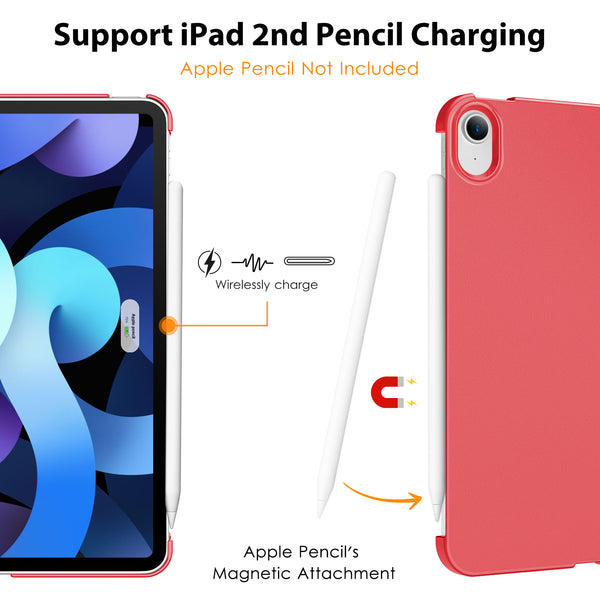 DTTO iPad Air Case 5th / 4th Generation 10.9 Inch, Hard Back, Sparkled and Sheen Front Cover for iPad Air 10.9" 5th / 4th Gen 2022 2020, Support 2nd Gen Pencil, Auto Sleep/Wake - Snow Blue