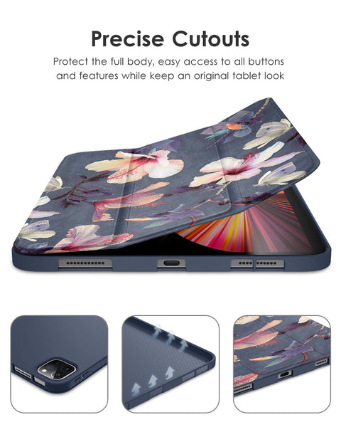 DTTO Case for iPad Pro 11 Inch 2nd/3rd/4th Generation 2022/2021/2020/2018,Ultra Lightweight Smart Trifold Stand with TPU Soft Back Cover,Also Fit iPad Air 5/iPad Air 4 [Auto Sleep/Wake], Black