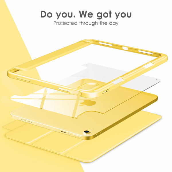 DTTOCASE iPad 10th Generation Case 2022, iPad 10.9 Inch Case with Clear Transparent Back and TPU Shockproof Frame Cover [Built-in Pencil Holder, Support Auto Sleep/Wake] -Watermelon