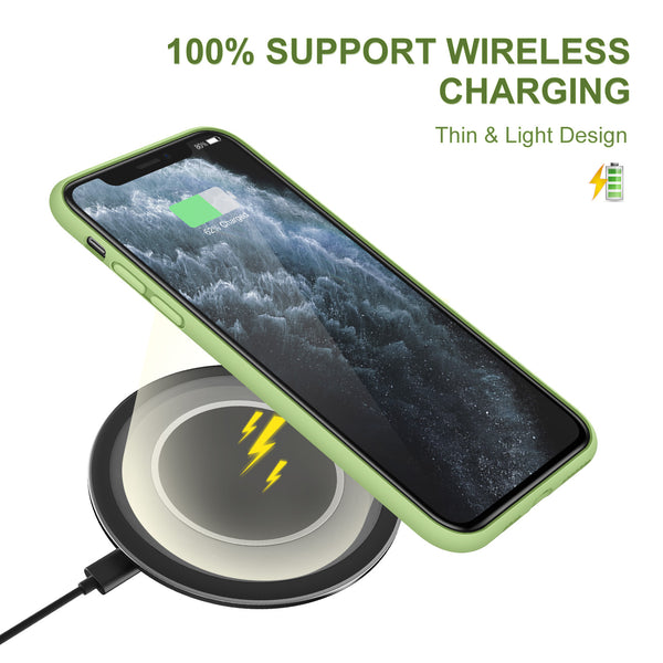 DTTO Compatible with iPhone 11 Case, [Romance Series] Full Covered Silicone Cover [Enhanced Camera and Screen Protection] with Honeycomb Grid Pattern Cushion for iPhone 11 6.1” 2019, Mint Green