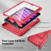 DTTO Shockproof Case for iPad Mini 6 2021, Dual Layer Full Body Tough Rugged Stand Cover Case, Built-in Screen Protector and Pencil Holder for iPad Mini 6 8.3 inch 2021 Release, Deep Black