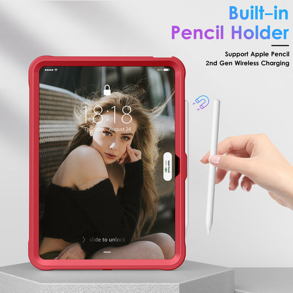 DTTO Case for iPad 10th Generation 10.9 Inch 2022 Release, iPad Case with Kickstand and Built-in Screen Protector, Durable Shockproof Full Body Protective Cover for Apple iPad 10.9 Inch - Black