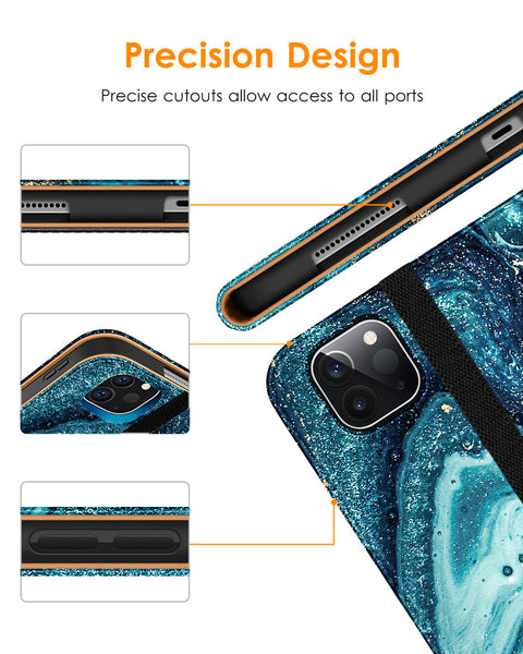 DTTO Case for iPad Pro 11 Inch 4th/3rd/2nd/1st Generation 2022/2021/2020/2018,Premium PU Leather Folio Stand Cover with Hand Strap,Fit iPad Air 4/5 - Auto Wake/Sleep,Multiple Viewing Angles, Brown