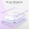 DTTOCASE iPad Pro 12.9 Case 6th / 5th / 4th / 3rd Generation 2022/2021 / 2020/2018,12.9 inch Clear Back Cover[Built-in Pencil Holder,Auto Sleep/Wake,Camera Protection] for iPad Pro-Blue Purple