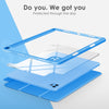 DTTOCASE iPad Pro 12.9 Case 6th / 5th / 4th / 3rd Generation 2022/2021 / 2020/2018,12.9 inch Clear Back Cover[Built-in Pencil Holder,Auto Sleep/Wake,Camera Protection] for iPad Pro-Blue Purple