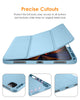 DTTO iPad Pro 12.9 case 2021 [Full Body Protection+Apple 2nd Pencil Charging+ Auto Sleep/Wake] Soft TPU Smart Back Cover Case, Ice Blue