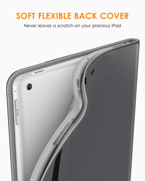 DTTO for iPad 9.7 Inch 5th/6th Generation 2018/2017 Case with Apple Pencil Holder, Premium Leather Folio Stand Cover Case for Apple iPad 9.7 inch, Also Fit iPad Pro 9.7/Air 2/Air - Black