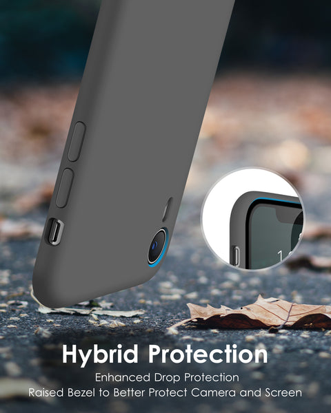 DTTO Compatible with iPhone XR Case, [Romance Series] Silicone Case with Hybrid Protection for iPhone XR 6.1 Inch - Black