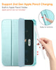 DTTO for iPad Mini 6 Case 2021 with Pencil Holder, Slim Smart Smooth Trifold Stand Front Cover [Auto Sleep/Wake] with Hard PC Clear Back Cover for Apple iPad Mini 6th Generation 8.3 Inch, Marble Green