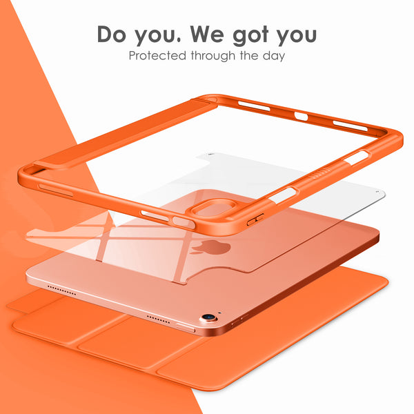 DTTOCASE iPad 10th Generation Case 2022, iPad 10.9 Inch Case with Clear Transparent Back and TPU Shockproof Frame Cover [Built-in Pencil Holder, Support Auto Sleep/Wake] -Watermelon