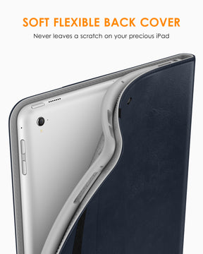 DTTO for iPad 9.7 Inch 5th/6th Generation 2018/2017 Case with Apple Pencil Holder, Premium Leather Folio Stand Cover Case for Apple iPad 9.7 inch, Also Fit iPad Pro 9.7/Air 2/Air - Black