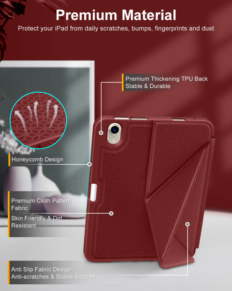 DTTO Case for iPad Mini 6th Gen 8.3 Inch 2021 with Pencil Holder, Multi - Angle Magnetic Standing Cover with TPU Back Shell [Auto Wake/Sleep], Black