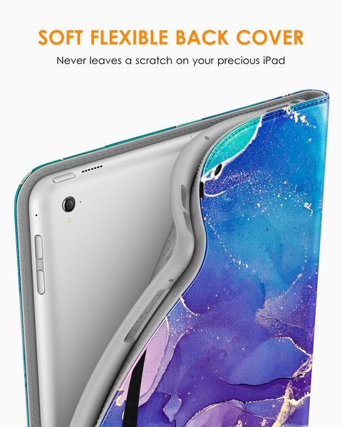 DTTO for iPad 9.7 Inch 5th/6th Generation 2018/2017 Case with Apple Pencil Holder, Premium Leather Folio Stand Cover Case for Apple iPad 9.7 inch, Also Fit iPad Pro 9.7/Air 2/Air - Black