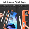 DTTO for iPad Air 5th/4th Generation Case 2022/2020 with Screen Protector& Pencil Holder, Heavy Duty Silicone Shockproof Protective +360 Rotating Hand Strap +Stand, for iPad Air 5th/4th & Pro 11-Black