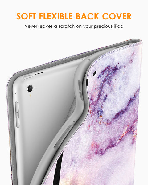 DTTO for iPad 9.7 Inch 5th/6th Generation 2018/2017 Case with Apple Pencil Holder, Premium Leather Folio Stand Cover Case for Apple iPad 9.7 inch, Also Fit iPad Pro 9.7/Air 2/Air - Black