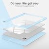 DTTOCASE for iPad Air Case 5th / 4th Generation 10.9 Inch (2022/2020),iPad Pro 11 Inch Case with Transparent Shockproof Back Cover[Built-in Pencil Holder,Auto Sleep/Wake,Camera Protection]-Blue Purple