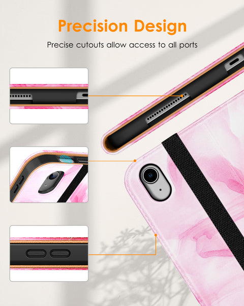 DTTO iPad 10th Generation Case 10.9 Inch 2022, Premium Leather Business Folio Stand Cover with Pencil Holder - Auto Wake/Sleep and Multiple Viewing Angles, Brown