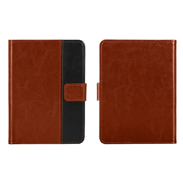 DTTO Passport Holder Cover Wallet, Premium PU Leather RFID Blocking Travel Wallet Case with Vaccine Card Slot for Women Men, Brown Black