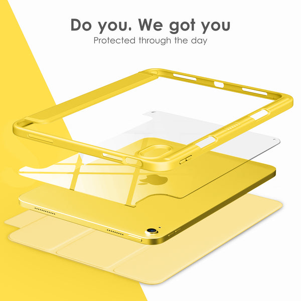 DTTOCASE iPad 10th Generation Case 2022, iPad 10.9 Inch Case with Clear Transparent Back and TPU Shockproof Frame Cover [Built-in Pencil Holder, Support Auto Sleep/Wake] -Watermelon