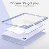 DTTOCASE iPad Pro 12.9 Case 6th / 5th / 4th / 3rd Generation 2022/2021 / 2020/2018,12.9 inch Clear Back Cover[Built-in Pencil Holder,Auto Sleep/Wake,Camera Protection] for iPad Pro-Blue Purple