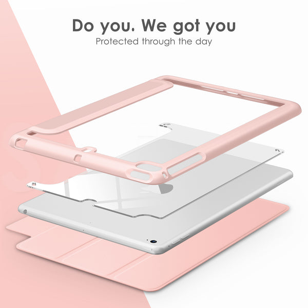 DTTOCASE Slim Clear Case for iPad Mini 4 5 3 2 1 (7.9 inch),TPU Shockproof Frame Cover[Support Auto Sleep/Wake] for iPad Mini 1st 2nd 3rd 4th 5th Generation - Rose Gold