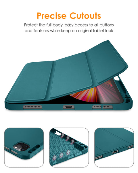 DTTOCASE iPad Pro 11 inch Case, Soft Smart Cover with Pencil Holder for iPad Pro 11-inch 4th/3rd/2nd/1st Generation (2022/2021/2020/2018 Released)，Auto Sleep/Wake, Midnight Blue