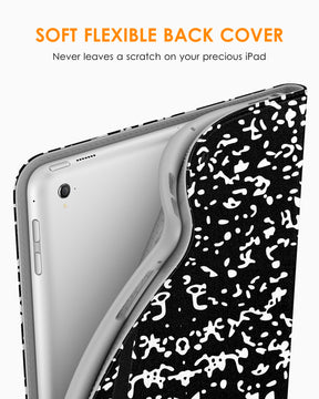 DTTO for iPad 9.7 Inch 5th/6th Generation 2018/2017 Case with Apple Pencil Holder, Premium Leather Folio Stand Cover Case for Apple iPad 9.7 inch, Also Fit iPad Pro 9.7/Air 2/Air - Black