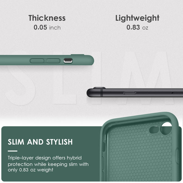 DTTOCASE for iPhone SE Case 2022/2020, iPhone 8 Case, iPhone 7 Case, Liquid Silicone Phone Case for iPhone SE 8 7 4.7 Inch, Colorful Silky-Soft Protective Cover for Girls Boys, and Women,Navy Blue