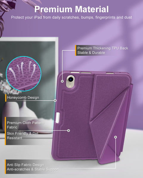 DTTO Case for iPad Mini 6th Gen 8.3 Inch 2021 with Pencil Holder, Multi - Angle Magnetic Standing Cover with TPU Back Shell [Auto Wake/Sleep], Black