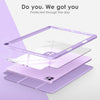 DTTOCASE iPad Pro 12.9 Case 6th / 5th / 4th / 3rd Generation 2022/2021 / 2020/2018,12.9 inch Clear Back Cover[Built-in Pencil Holder,Auto Sleep/Wake,Camera Protection] for iPad Pro-Blue Purple