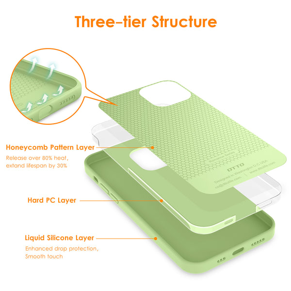 DTTO Compatible with iPhone 12/12 Pro Case,Shockproof Silicone [Romance Series] Cover [Enhanced Camera and Screen Protection] with Honeycomb Grid Cushion for iPhone 12 6.1” 2020,Midnight Green