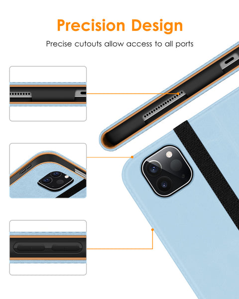 DTTO iPad Pro 12.9 6th / 5th / 4th / 3rd Generation Case 2022/2021/2020/2018, Premium Leather Folio Stand Cover with Built-in Apple Pencil Holder -Auto Wake/Sleep and Multi Viewing Angles,Brown