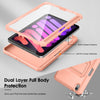 DTTO Shockproof Case for iPad Mini 6 2021, Dual Layer Full Body Tough Rugged Stand Cover Case, Built-in Screen Protector and Pencil Holder for iPad Mini 6 8.3 inch 2021 Release, Deep Black