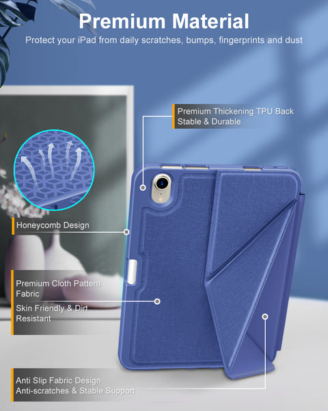 DTTO Case for iPad Mini 6th Gen 8.3 Inch 2021 with Pencil Holder, Multi - Angle Magnetic Standing Cover with TPU Back Shell [Auto Wake/Sleep], Black