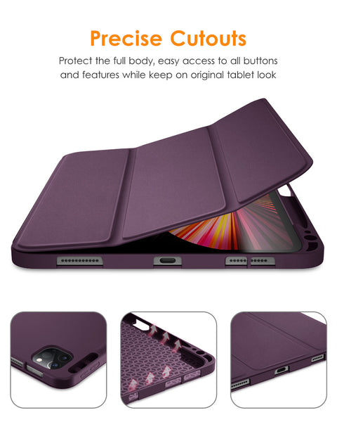 DTTOCASE iPad Pro 11 inch Case, Soft Smart Cover with Pencil Holder for iPad Pro 11-inch 4th/3rd/2nd/1st Generation (2022/2021/2020/2018 Released)，Auto Sleep/Wake, Midnight Blue