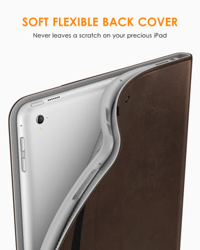 DTTO for iPad 9.7 Inch 5th/6th Generation 2018/2017 Case with Apple Pencil Holder, Premium Leather Folio Stand Cover Case for Apple iPad 9.7 inch, Also Fit iPad Pro 9.7/Air 2/Air - Black
