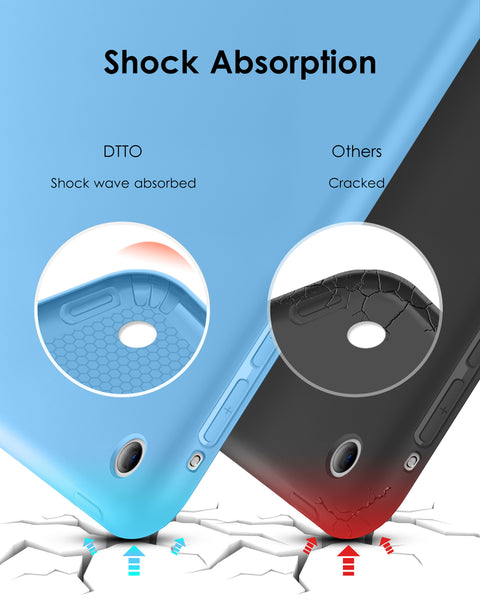 DTTO for iPad Air 1st Edition Case, (NOT for iPad Air 2 and Air 3) Ultra Slim Lightweight Smart Trifold Stand with Flexible Soft TPU Back Cover [Auto Sleep/Wake], Navy Blue