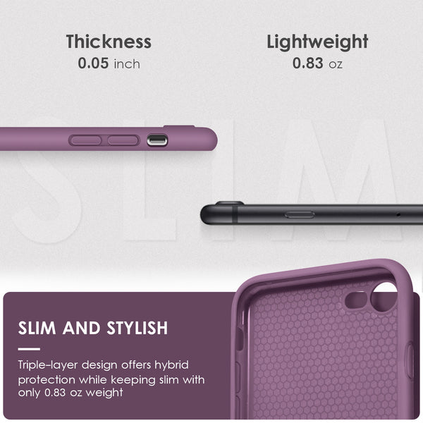 DTTOCASE for iPhone SE Case 2022/2020, iPhone 8 Case, iPhone 7 Case, Liquid Silicone Phone Case for iPhone SE 8 7 4.7 Inch, Colorful Silky-Soft Protective Cover for Girls Boys, and Women,Navy Blue