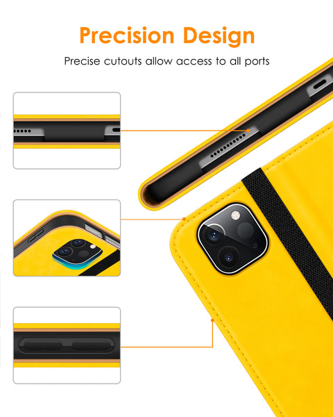 DTTO Case for iPad Pro 11 Inch 4th/3rd/2nd/1st Generation 2022/2021/2020/2018,Premium PU Leather Folio Stand Cover with Hand Strap,Fit iPad Air 4/5 - Auto Wake/Sleep,Multiple Viewing Angles, Brown