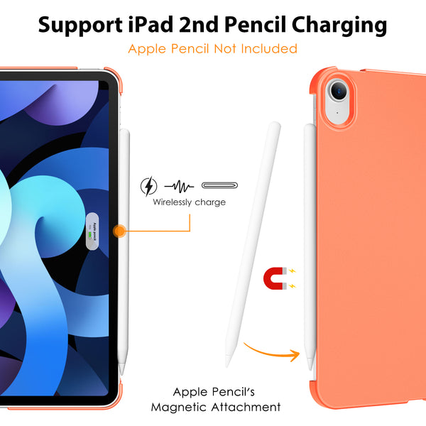 DTTO iPad Air Case 5th / 4th Generation 10.9 Inch, Hard Back, Sparkled and Sheen Front Cover for iPad Air 10.9" 5th / 4th Gen 2022 2020, Support 2nd Gen Pencil, Auto Sleep/Wake - Snow Blue