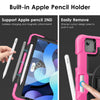 DTTO for iPad Air 5th/4th Generation Case 2022/2020 with Screen Protector& Pencil Holder, Heavy Duty Silicone Shockproof Protective +360 Rotating Hand Strap +Stand, for iPad Air 5th/4th & Pro 11-Black