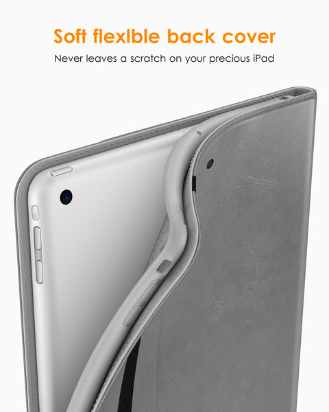 DTTO iPad Mini 1 2 3 Case, Premium Leather Folio Stand Cover Case with Multi-Angle Viewing and Auto Wake-Sleep Function, Front Pocket for Apple iPad Mini 1/Mini 2/Mini 3 - Brown