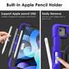 DTTO for iPad Air 5th/4th Generation Case 2022/2020 with Screen Protector& Pencil Holder, Heavy Duty Silicone Shockproof Protective +360 Rotating Hand Strap +Stand, for iPad Air 5th/4th & Pro 11-Black